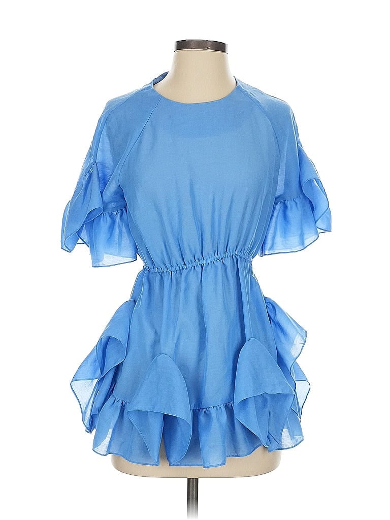 Pre-owned Goen J Short Sleeve Blouse In Blue