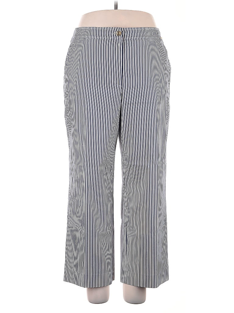 St. John Stripes Gray Casual Pants Size 14 - photo 1