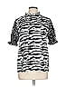 Unbranded Animal Print Silver Short Sleeve Blouse Size L - photo 1