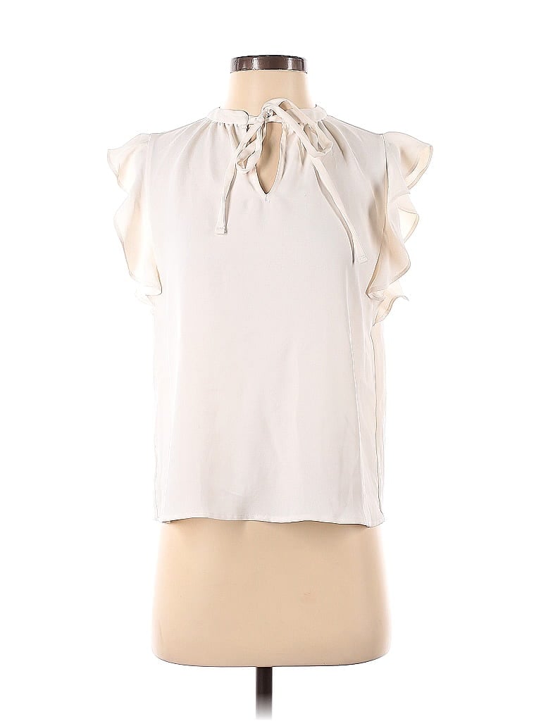 Pre-owned Ann Taylor Sleeveless Blouse In White