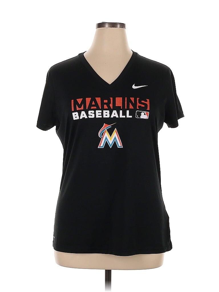 Nike 100% Polyester Black Short Sleeve T-Shirt Size XL - photo 1
