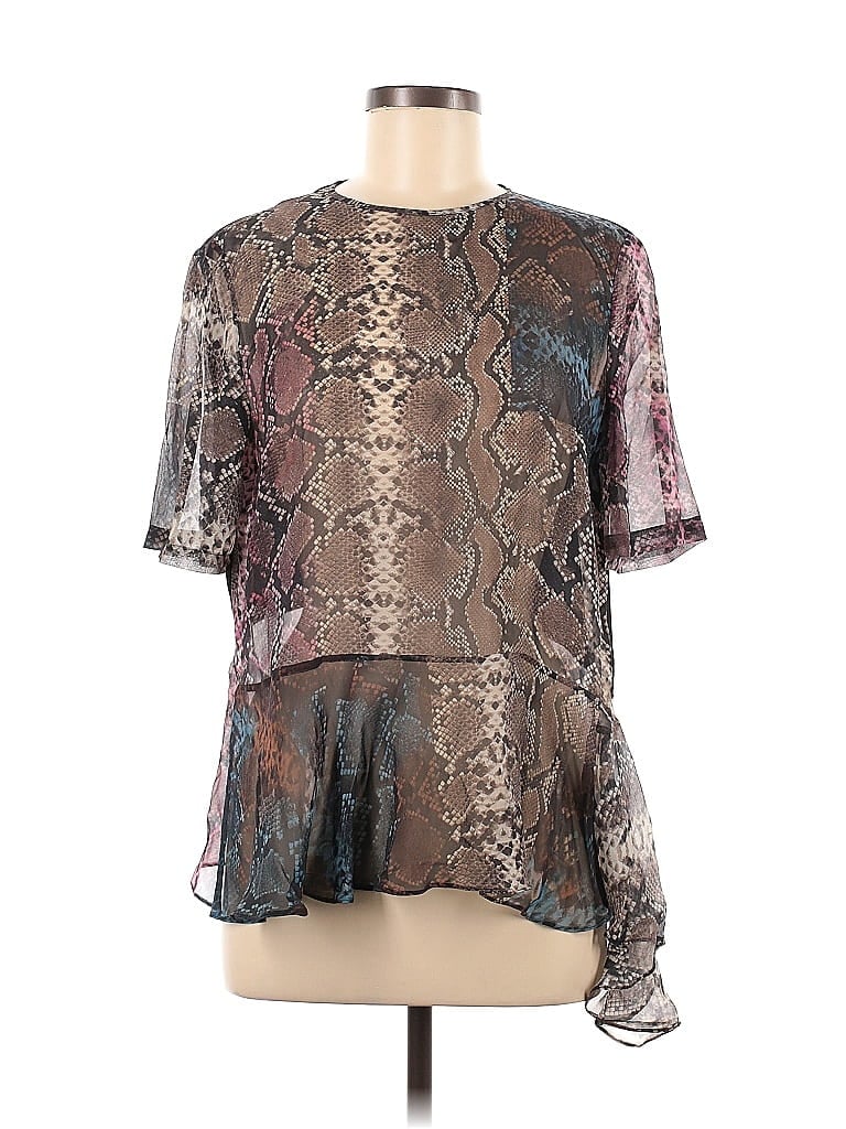 Preen by Thornton Bregazzi 100% Other Gray Short Sleeve Blouse Size M - photo 1