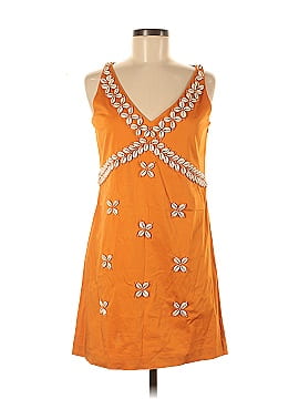 Moschino Cheap And Chic outlets Sleeveless Silk Yellow Tie Dye Drawstring Waist Dress 8