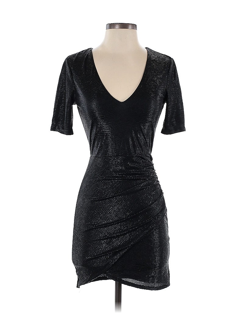 Alice + Olivia Metallic Black Cocktail Dress Size 2 - photo 1