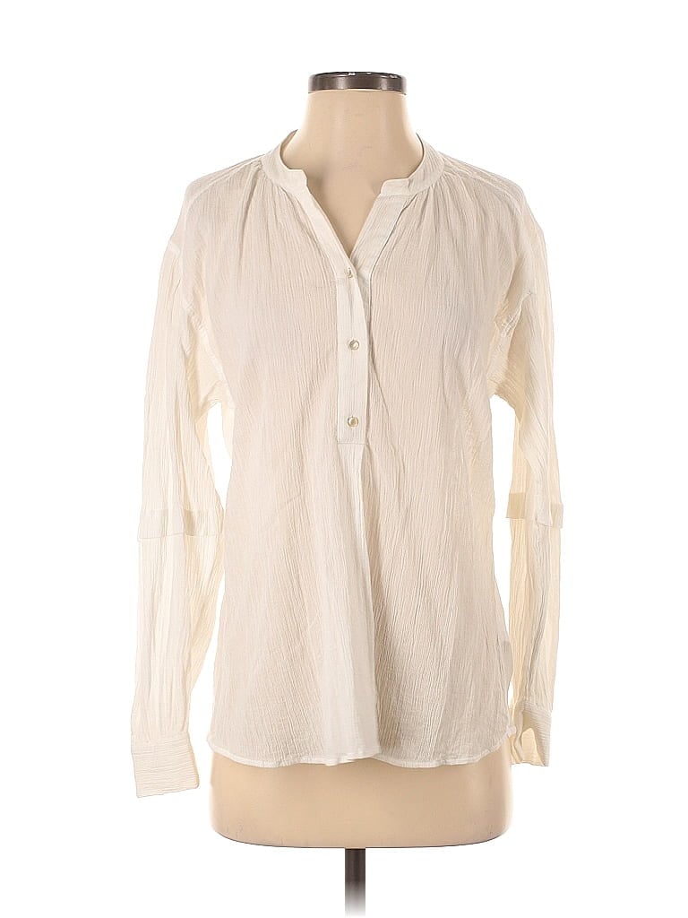 Pre-owned Vince Long Sleeve Blouse In White