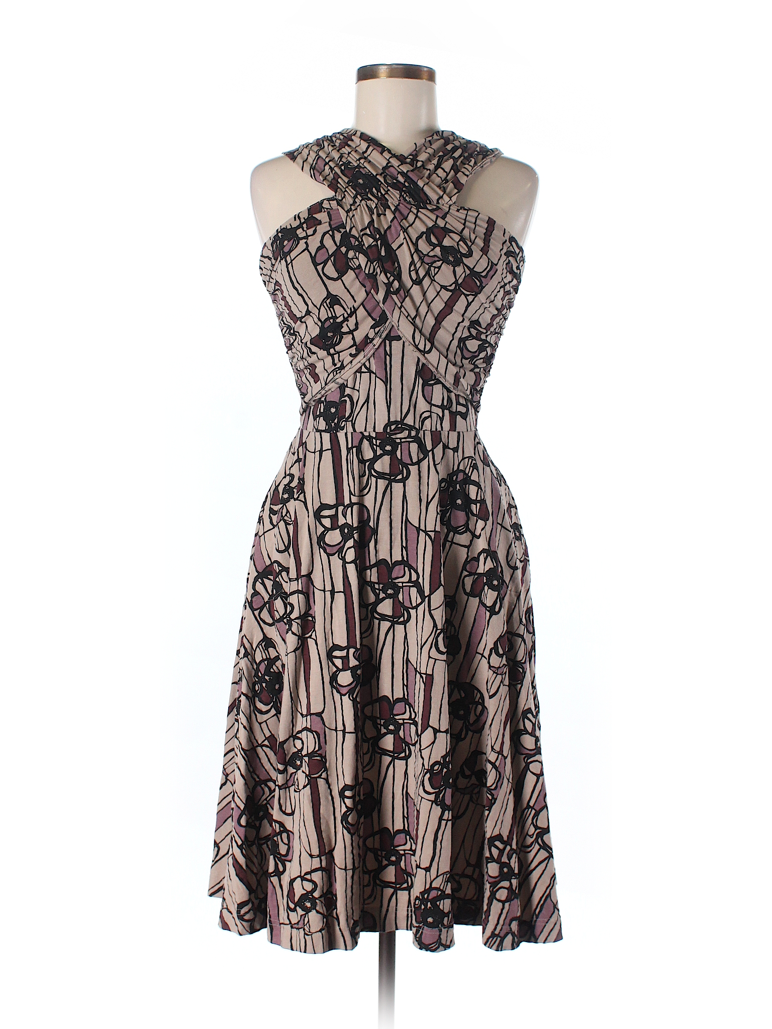 Effie's Heart Print Brown Casual Dress Size M - 68% off | thredUP