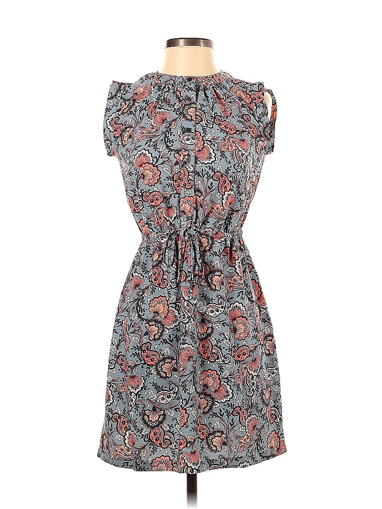 Ann Taylor LOFT 100% Polyester Paisley Gray Casual Dress Size XS (petite) - photo 1