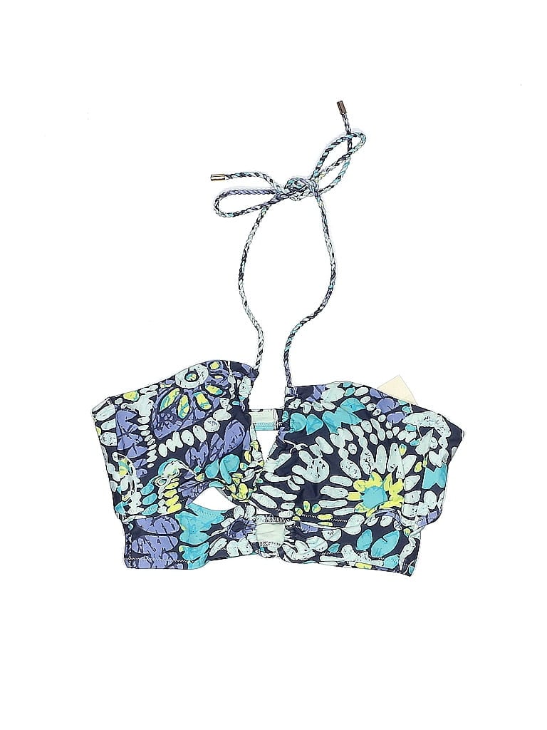 Pre-owned Aerie Swimsuit Top Blue Print Pattern Swimwear