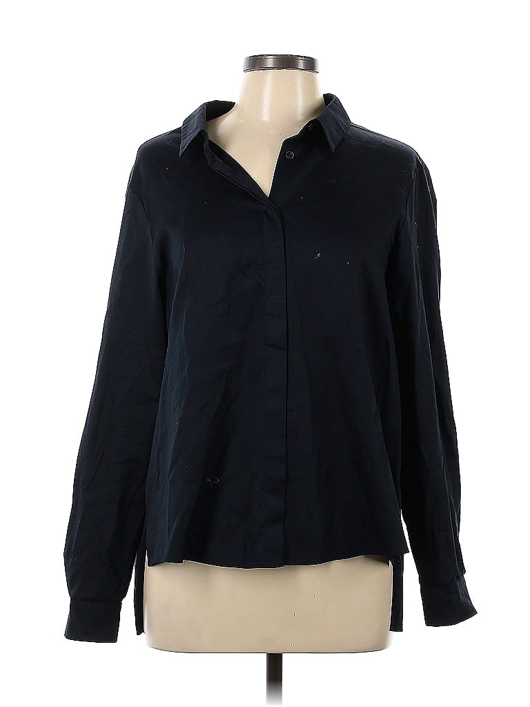 Pre-owned Alani The Grey Long Sleeve Blouse In Blue