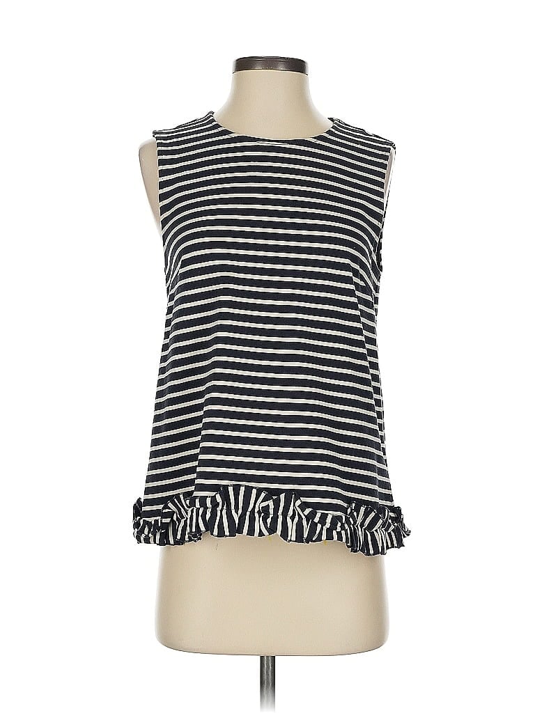 Pre-owned Gorman Sleeveless Top Black Ruffles Neckline Tops