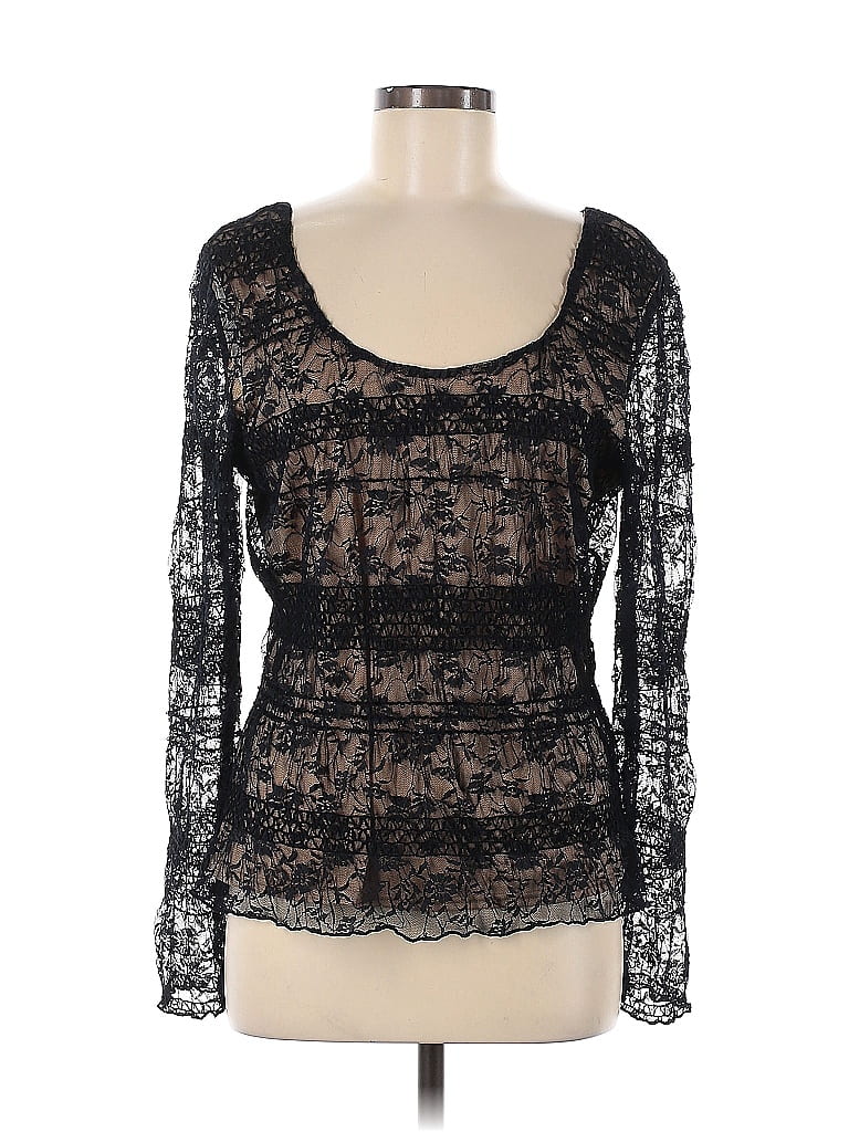Worth 100% Polyester Black Long Sleeve Top Size M - photo 1