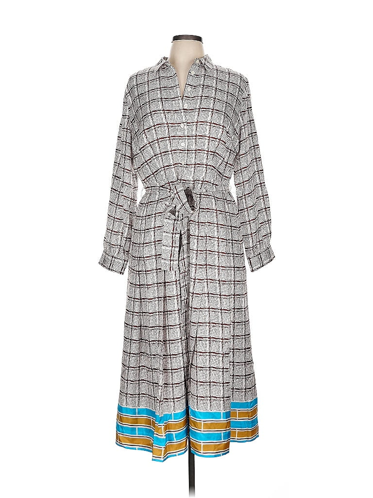 J.Crew Collection 100% Silk Gray Casual Dress Size 12 - 75% off | ThredUp