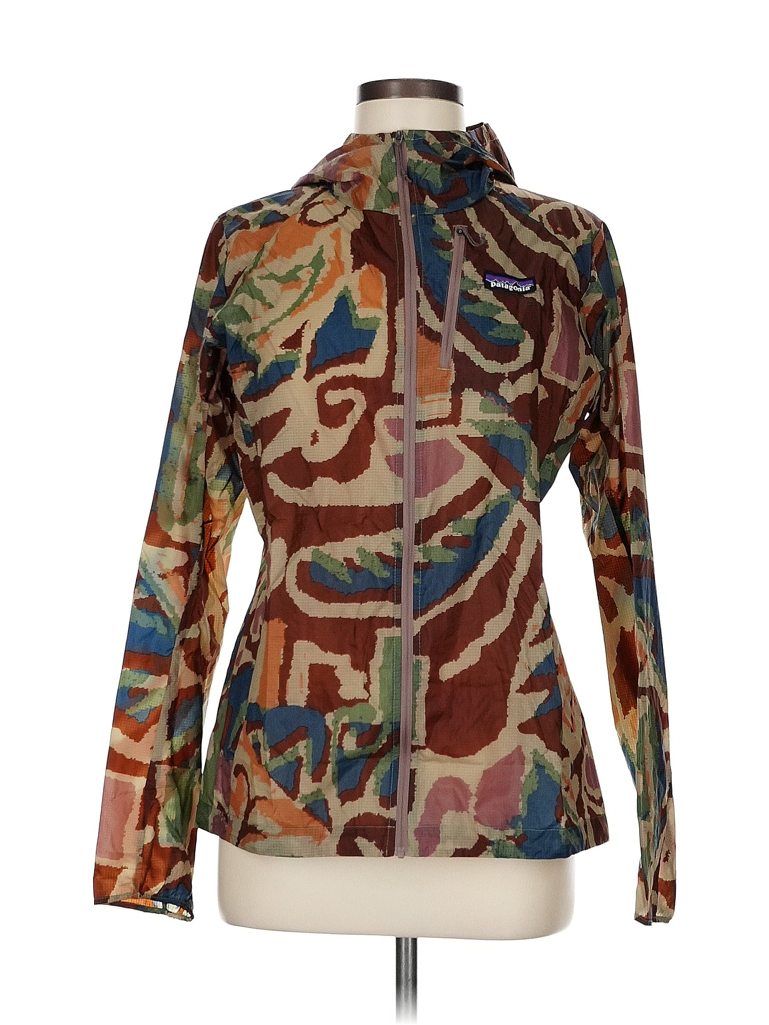 Patagonia 100 Nylon Print Brown Jacket Size M 63 off ThredUp