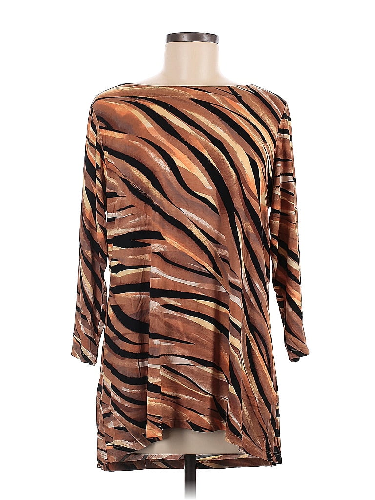 Belle By Kim Gravel Brown 3/4 Sleeve TShirt Size M 63 off ThredUp