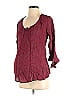Oh! Mamma 100% Rayon Burgundy 3/4 Sleeve Blouse Size S - photo 1