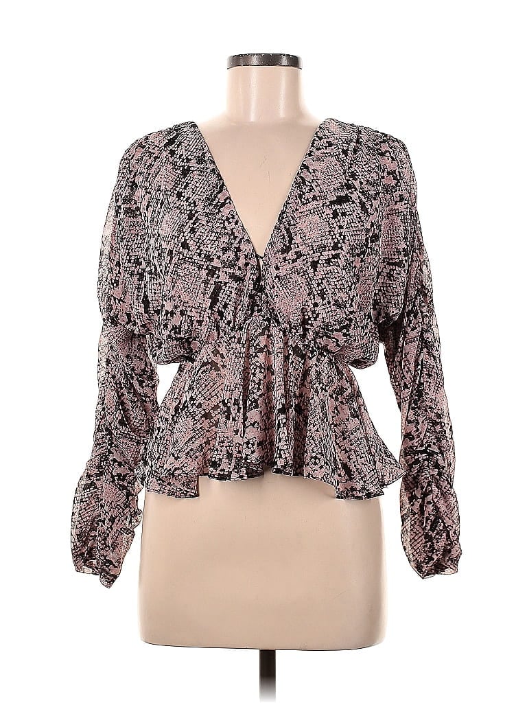 Click to view more detailed imagery on our partner's website Pre-owned Misa Long Sleeve Blouse In Pink