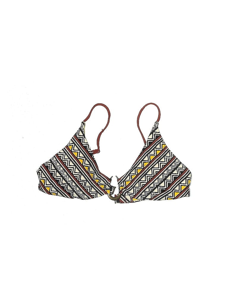 Pre-owned Dolce Vita Swimsuit Top Yellow Tweed Pattern Swimwear