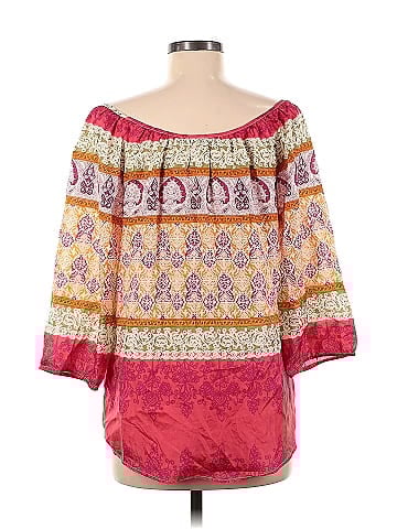 Velvet 3/4 Sleeve Silk Top (view 2)
