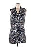 CAbi 100% Rayon Blue Sleeveless Button-Down Shirt Size M - photo 1