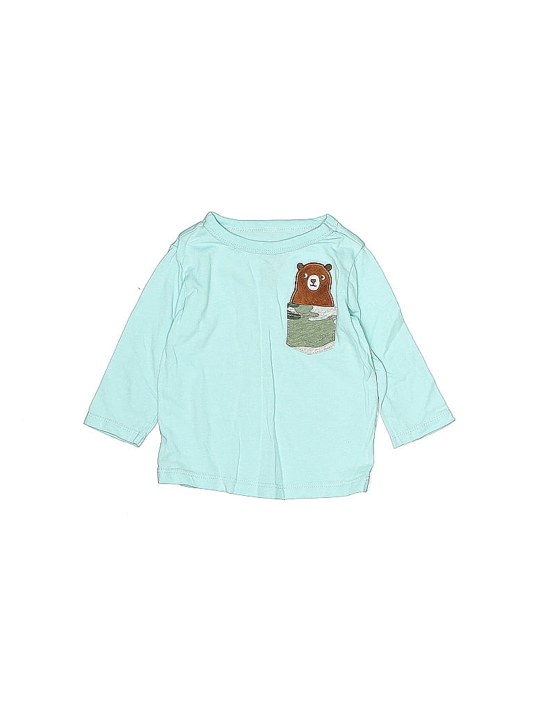 First Impressions 100% Cotton Teal 3/4 Sleeve T-Shirt Size 3-6 mo - photo 1