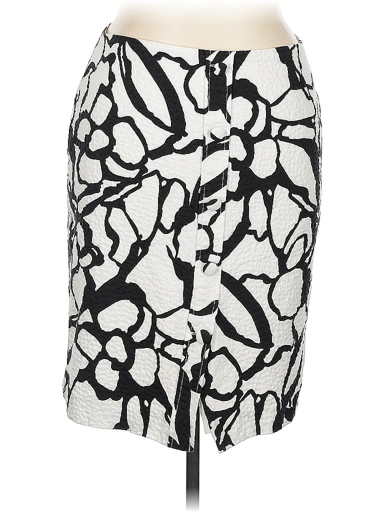 Doncaster Collection 100% Cotton Graphic Silver Casual Skirt Size 14 - photo 1