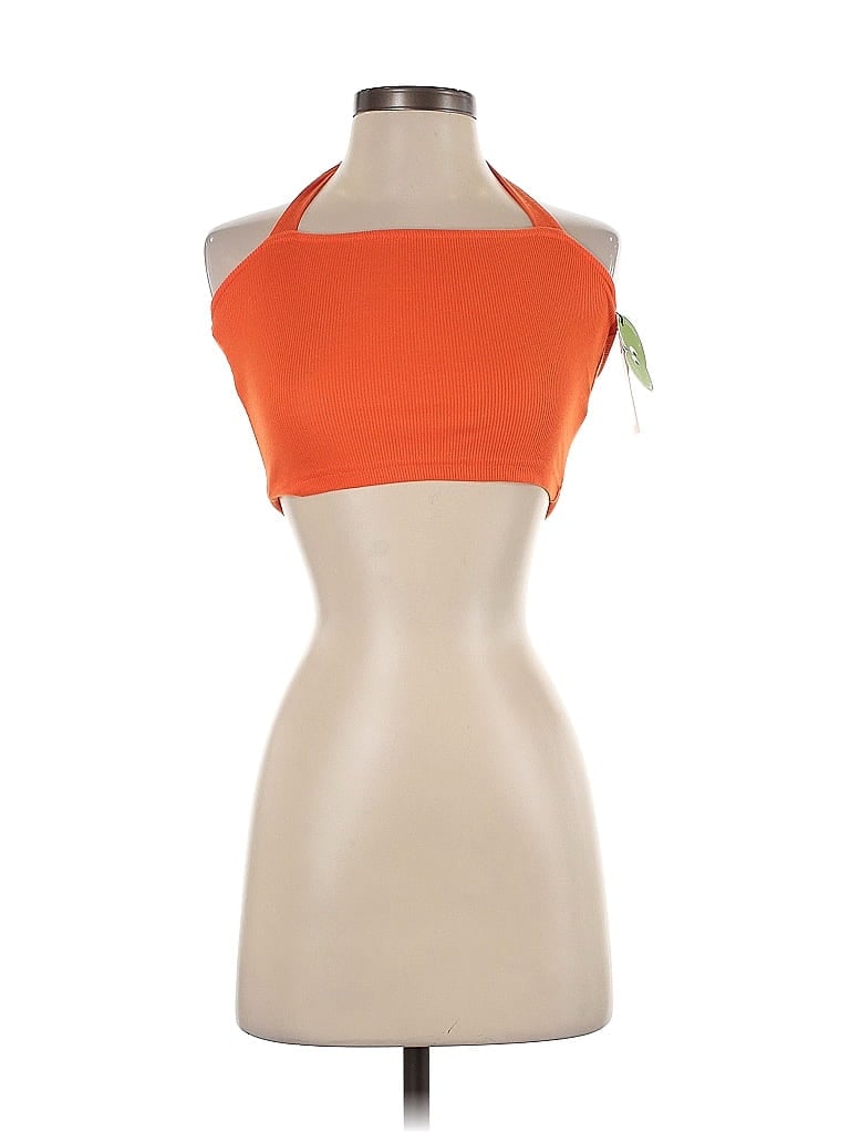Cider Tank Top Orange Halter Neckline Tops In Orange