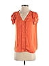 Joie 100% Polyester Orange Short Sleeve Blouse Size XS - photo 1