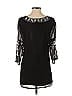 Figue 100% Viscose Black 3/4 Sleeve Blouse Size XXS - photo 2