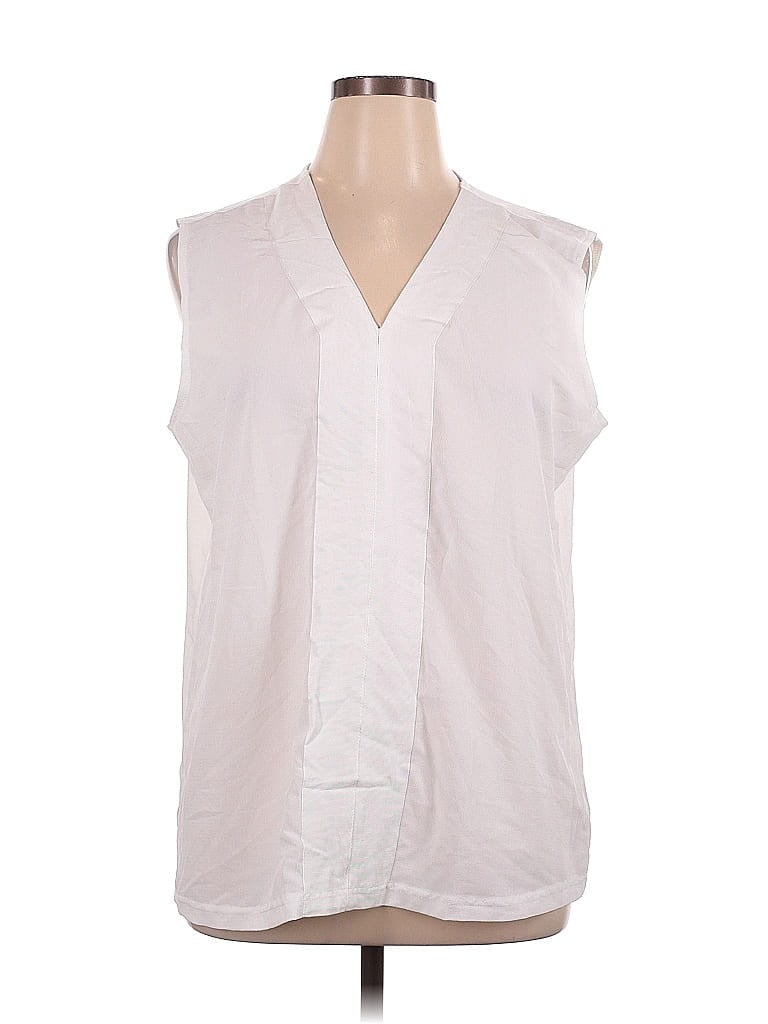 DG^2 by Diane Gilman 100% Polyester White Sleeveless Blouse Size XL - photo 1