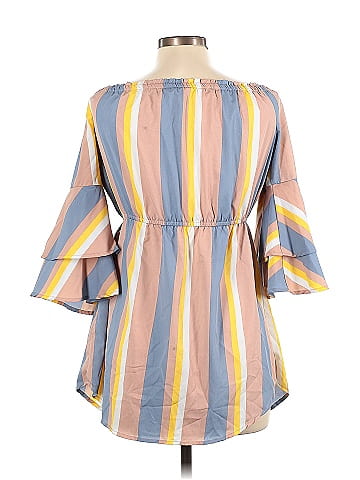 Hint of Blush 3/4 Sleeve Blouse (view 2)