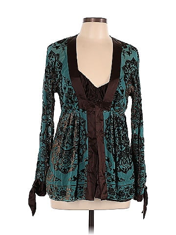 Hale Bob Long Sleeve Silk Top (view 1)