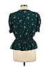 Lily White Teal Short Sleeve Blouse Size L - photo 2