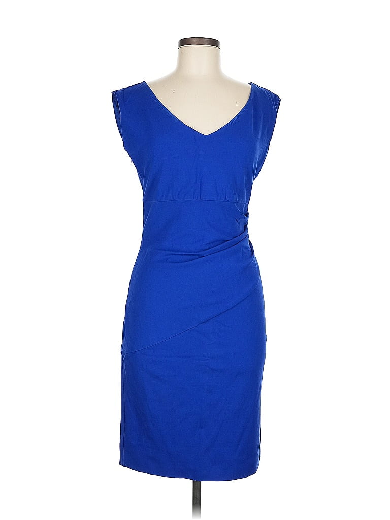 Diane von Furstenberg Solid Blue Cocktail Dress Size 8 - photo 1