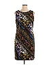 Connected Apparel Graphic Brown Cocktail Dress Size 16 - photo 1