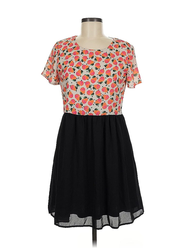 Sugarfly 100% Polyester Hearts Black Casual Dress Size 6 - photo 1