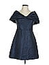ML Monique Lhuillier 100% Polyester Metallic Blue Cocktail Dress Size 10 - photo 1