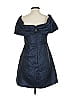 ML Monique Lhuillier 100% Polyester Metallic Blue Cocktail Dress Size 10 - photo 2