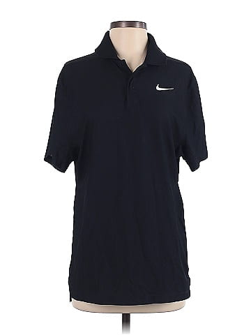 Nike 100% Polyester Blue Short Sleeve Polo Size S