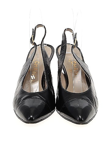 Chanel Vintage Leather Slingback Heels (view 2)