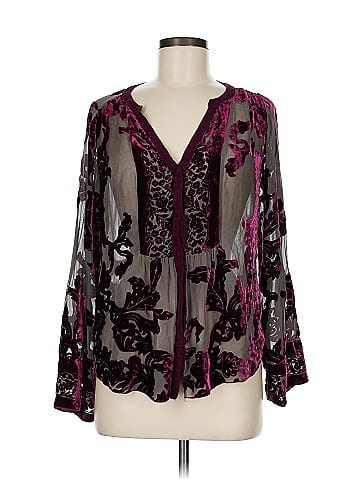 Hale Bob Long Sleeve Silk Top (view 1)
