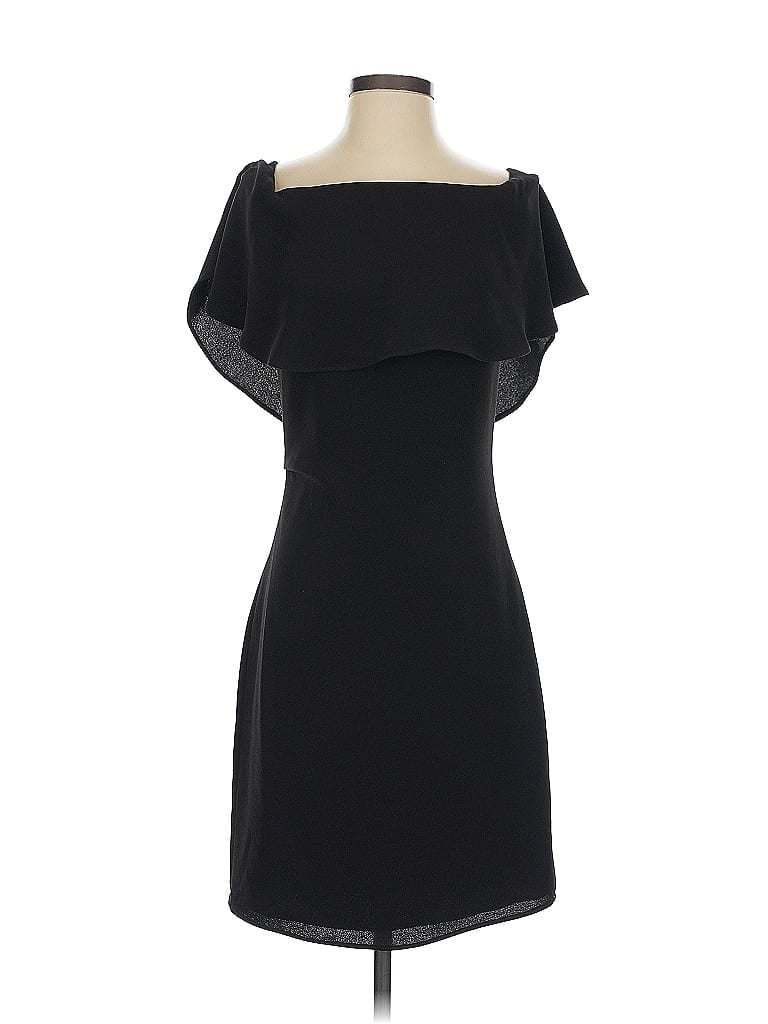 Reiss 100% Polyester Solid Black Cocktail Dress Size 4 - photo 1