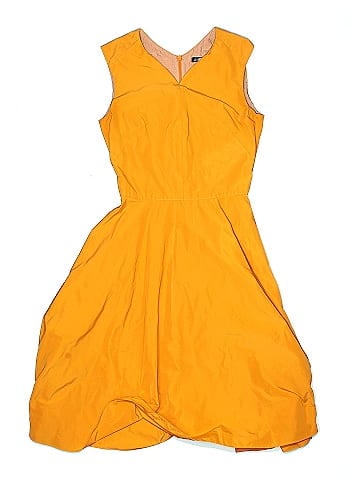 Jil Sander Navy Orange Flare Dress (view 1)