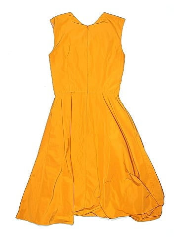 Jil Sander Navy Orange Flare Dress (view 2)