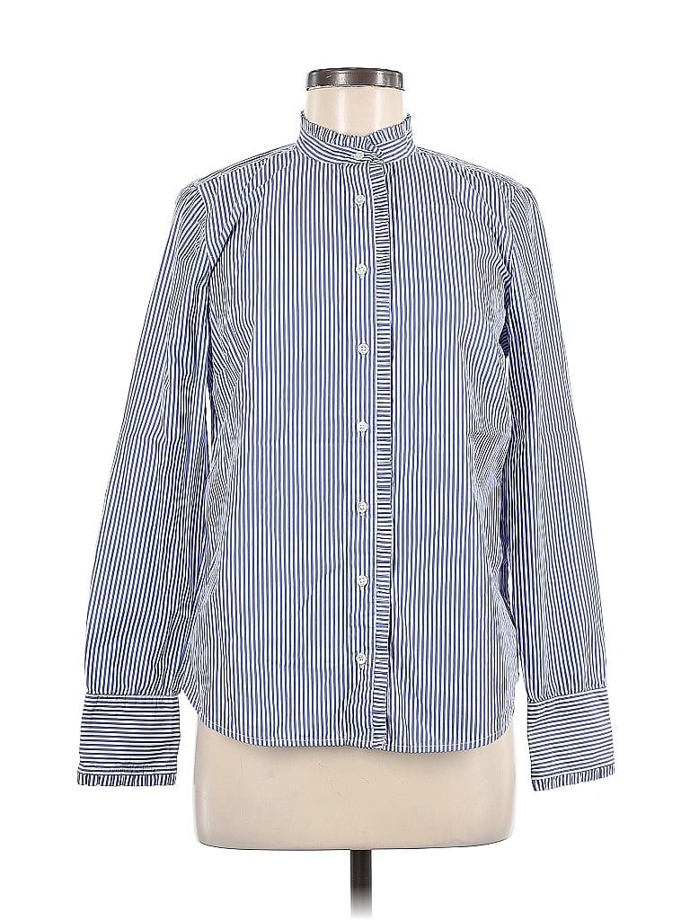 Chemise Homme J.Crew à Manches Longues Rayures Bleu Marine Et Blanc - Taille S Coupe Slim, Occasion Très Bon état