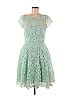ML Monique Lhuillier 100% Polyester Green Blue Kyoto Bloom Dress Size 10 - photo 1