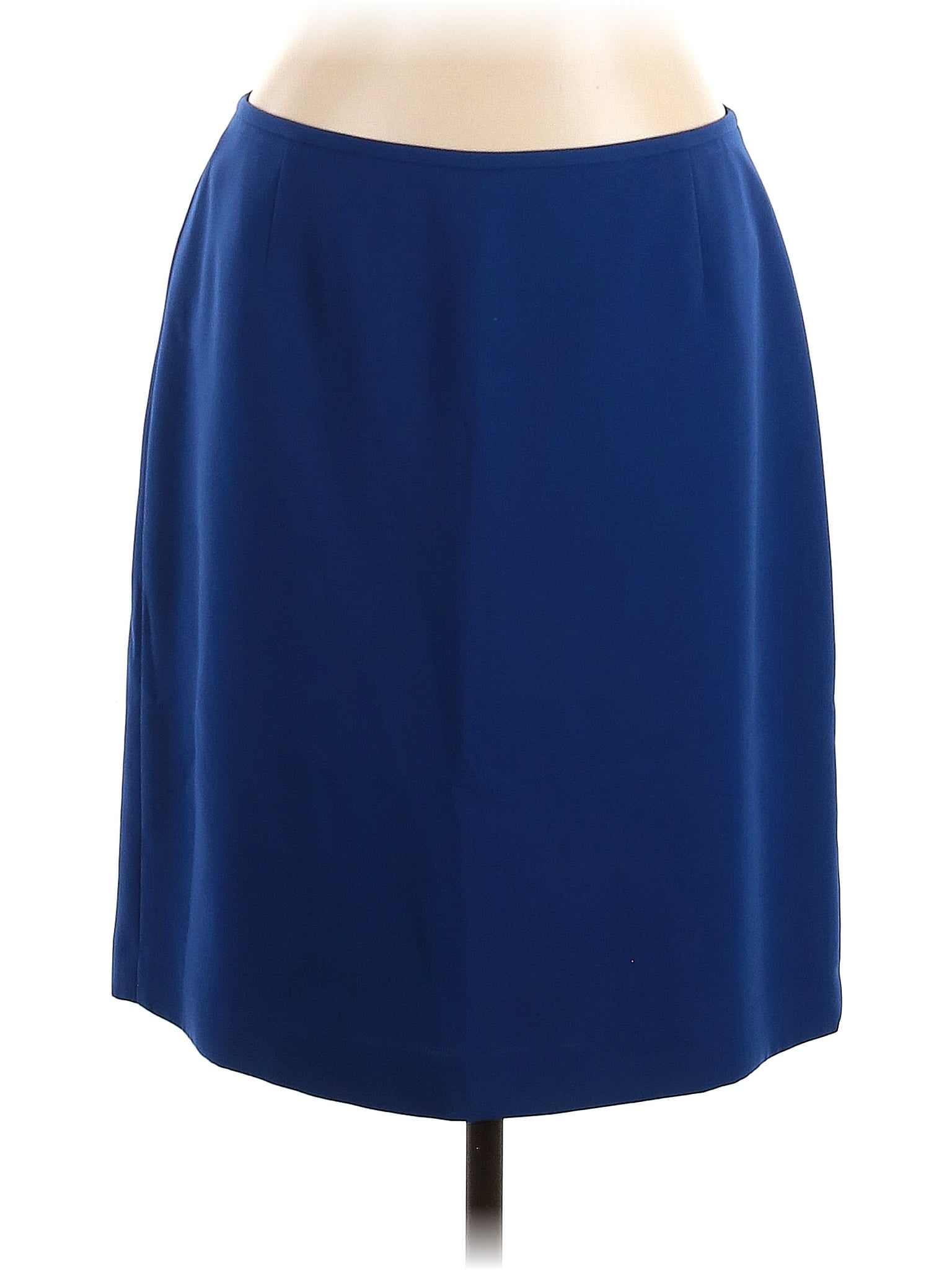 Tahari by ASL 100 Polyester Solid Blue Formal Skirt Size 12 (Petite