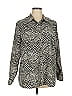Jessica Holbrook 100% Polyester Chevron-herringbone Silver Long Sleeve Blouse Size 1X - photo 1