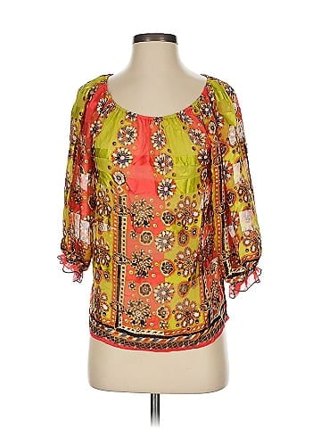 Fei 3/4 Sleeve Silk Top (view 1)