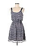 Xhilaration 100% Polyester Stripes Blue Casual Dress Size M - photo 1