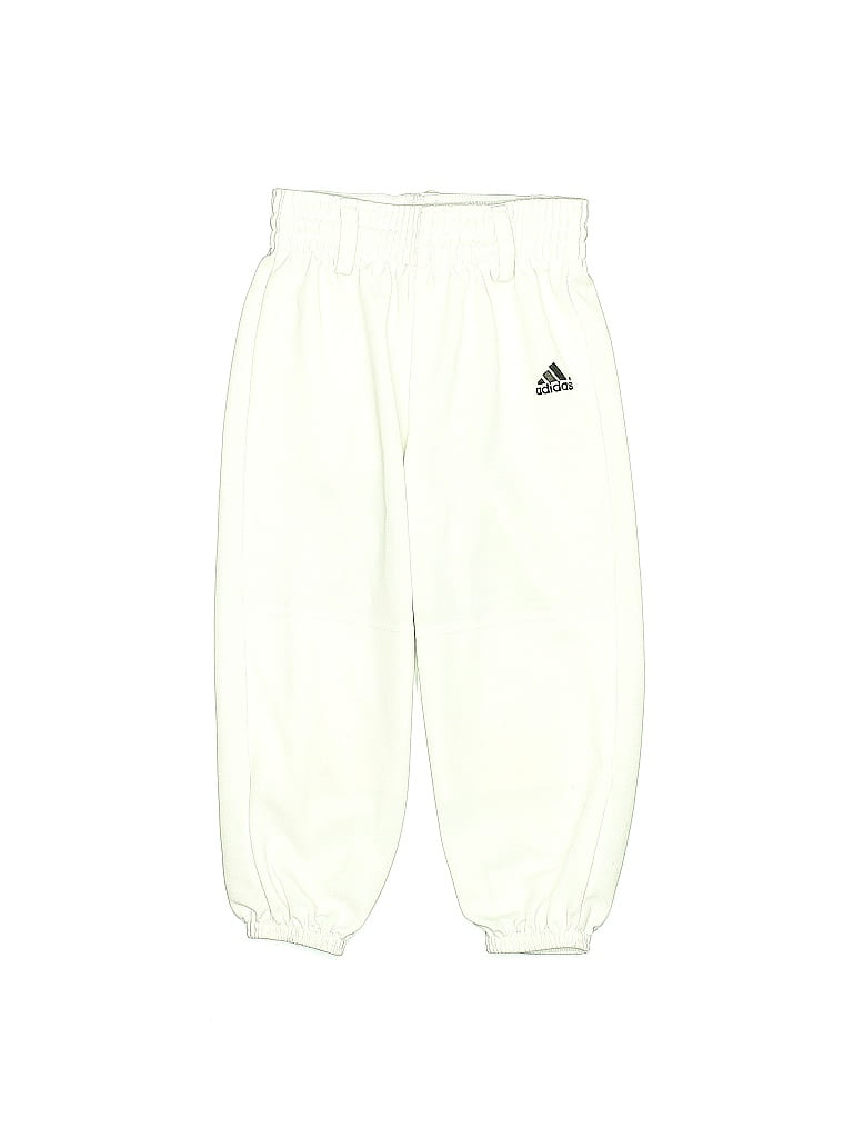 Adidas 100% Polyester Solid Ivory White Track Pants Size XS (big kids) - photo 1